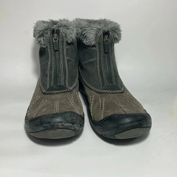 Privo Shoes - Privo waterproof faux fur trim gray leather boots size 11M